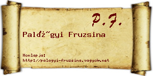 Palágyi Fruzsina névjegykártya